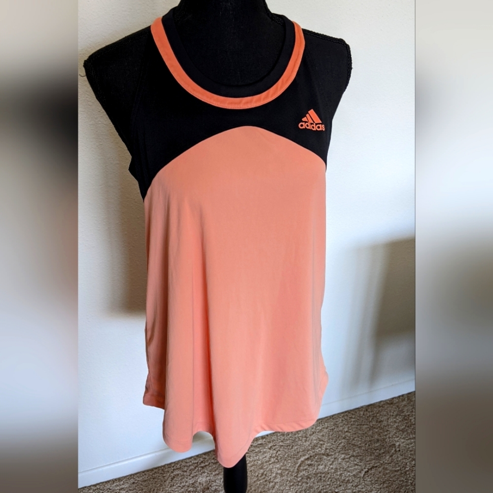 Adidas Primegreen Black and Peach Tank, size medium
